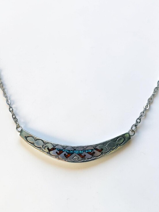 Navajo Jewelry - Vintage Sterling Navajo Nakai Necklace